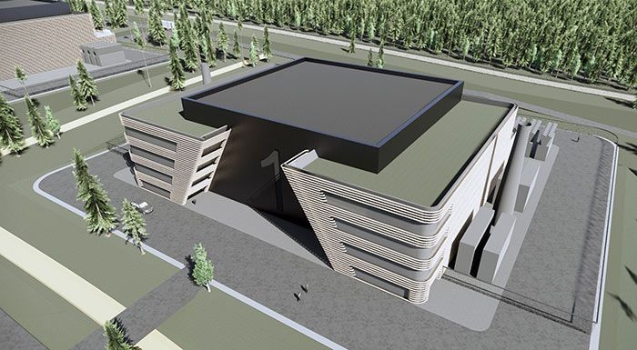 Bild på hur datacenteranläggningen kan se ut.