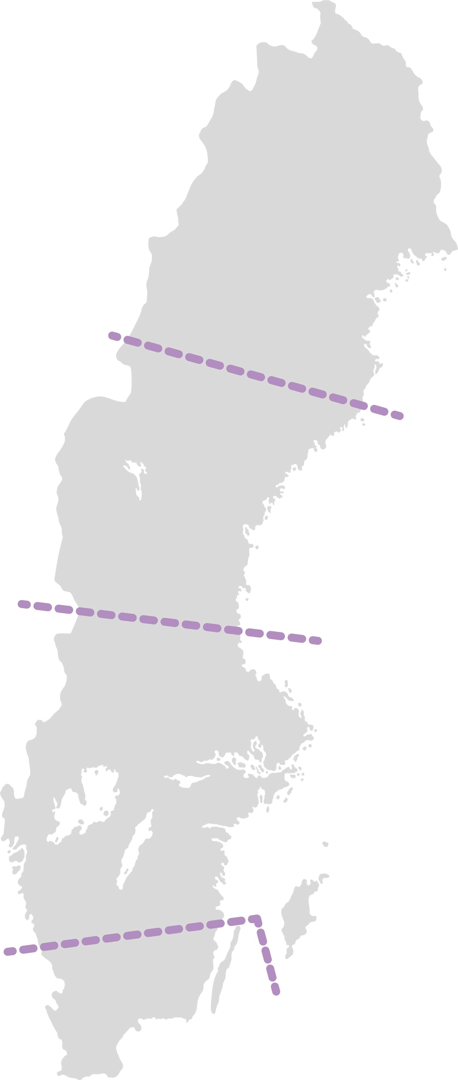 Karta med Sveriges fyra elområden