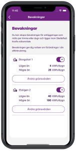Ställ in bevakning i appen.