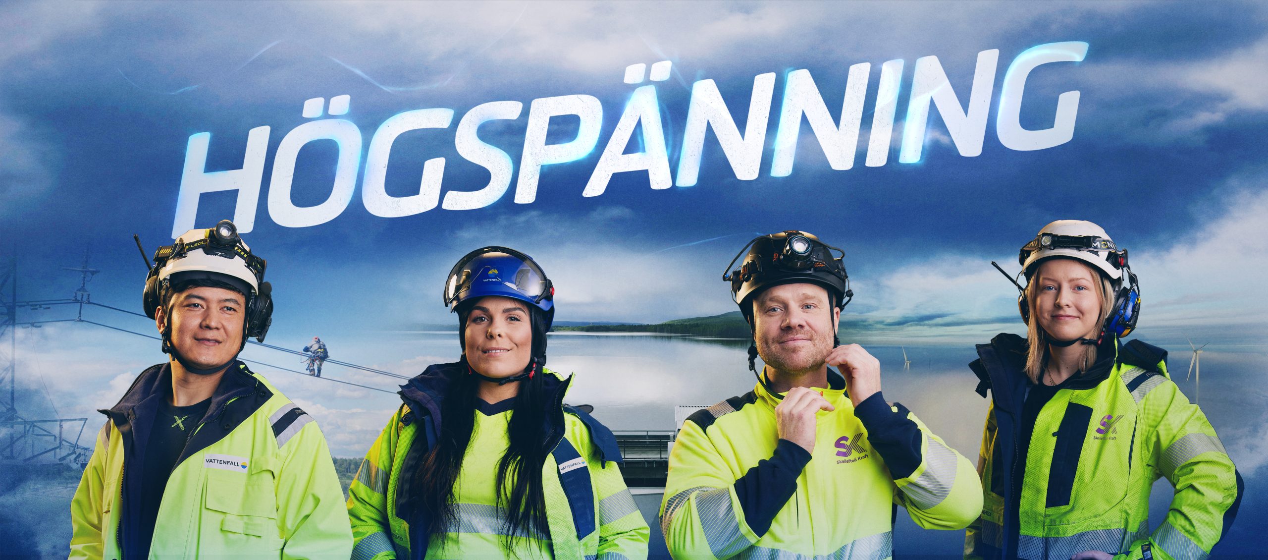 Energihjältarna Jonna, Niclas, Omid och Angelica på herobild från Högspänning.
