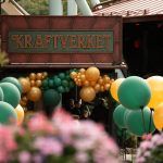 Från invigning av Lisebergs nyaste attraktion Kraftverket. Fotot visar ballonger intill köfållan av attraktionen.