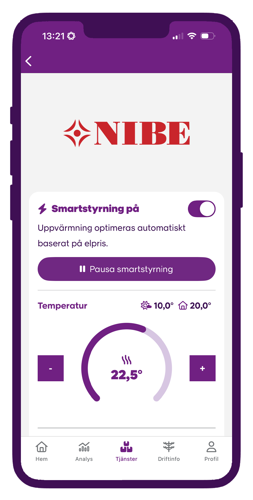 App med smart styrning av elbil och laddbox.